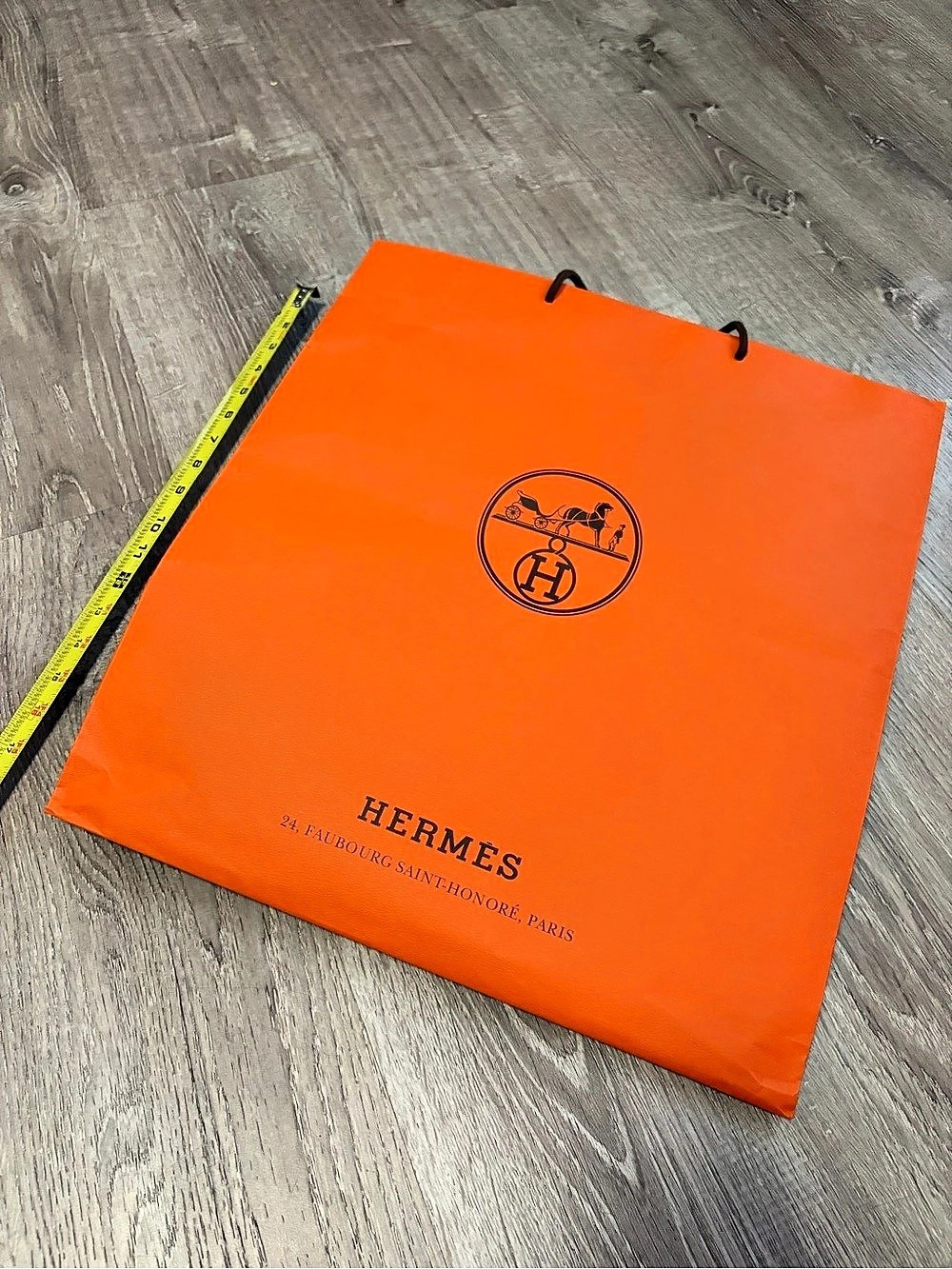 Hermes Orange Paper Shopping Bag Large.